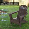 Folding Adirondack Chair;  Fire Pit Chair; Patio Outdoor Chairs All-Weather Proof HDPE Resin for BBQ Beach Deck Garden Lawn Backyard-Navy Blue