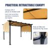 9.5 x 12 Ft Outdoor Pergola Patio Gazebo,Retractable Shade Canopy,Steel Frame Grape Gazebo,Sunshelter Pergola for Gardens,Terraces,Backyard