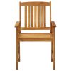 Patio Chairs with Cushions 4 pcs Solid Acacia Wood