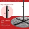 10 Feet Patio Umbrella with Crank and Solar LED Lights