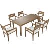 [Not allowed to sell to Wayfair] Acacia Wood Outdoor Dining Table And Chairs Suitable For Patio; Balcony Or Backyard