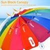 8 Feet Portable Beach Umbrella with Sand Anchor and Tilt Mechanism