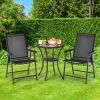 Set of 2 Outdoor Patio Folding Chair with Ergonomic Armrests