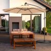 10 Feet Patio Umbrella with Crank and Solar LED Lights