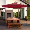 10 Feet Patio Umbrella with Crank and Solar LED Lights