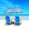 8 Feet Portable Beach Umbrella with Sand Anchor and Tilt Mechanism