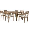 [Not allowed to sell to Wayfair] Acacia Wood Outdoor Dining Table And Chairs Suitable For Patio; Balcony Or Backyard