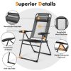 2 Pieces Patio Adjustable Folding Recliner Chairs with 7 Level Adjustable Backrest