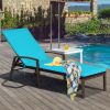 Outdoor Adjustable Reclining Patio Rattan Lounge Chair with Adjustable Backrest