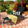 6-Position Adjustable Fabric Outdoor Patio Recliner Chair