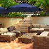 10 Feet Outdoor Patio Umbrella with Bright Solar LED Lights