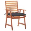 Patio Dining Chairs 2 pcs with Cushions Solid Acacia Wood