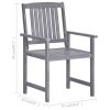 Patio Chairs with Cushions 4 pcs Gray Solid Acacia Wood