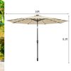 10 Feet Outdoor Patio Umbrella with Bright Solar LED Lights