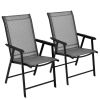 Set of 2 Outdoor Patio Folding Chair with Ergonomic Armrests