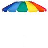 8 Feet Portable Beach Umbrella with Sand Anchor and Tilt Mechanism