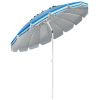 8 Feet Portable Beach Umbrella with Sand Anchor and Tilt Mechanism