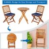 3 Pieces Patio Folding Bistro Set with Padded Cushion and Round Coffee Table