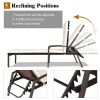 Outdoor Adjustable Reclining Patio Rattan Lounge Chair with Adjustable Backrest