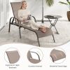 2 Pieces Outdoor Patio Lounge Chair Chaise Fabric with Adjustable Reclining Armrest