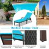 Outdoor Adjustable Reclining Patio Rattan Lounge Chair with Adjustable Backrest