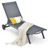 6-Position Adjustable Fabric Outdoor Patio Recliner Chair