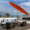 10 Feet Outdoor Patio Umbrella with Bright Solar LED Lights