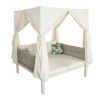 Outdoor Patio Sunbed with Curtains, High Comfort, Suitable for Multiple Scenarios