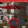 10 Feet Patio Umbrella with Crank and Solar LED Lights