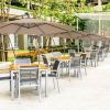 10 Feet Patio Umbrella with Crank and Solar LED Lights