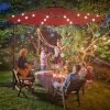 10 Feet Patio Umbrella with Crank and Solar LED Lights