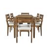 [Not allowed to sell to Wayfair] Acacia Wood Outdoor Dining Table And Chairs Suitable For Patio; Balcony Or Backyard