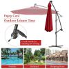 10 Feet Patio Umbrella with Crank and Solar LED Lights