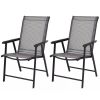 Set of 2 Outdoor Patio Folding Chair with Ergonomic Armrests