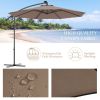 10 Feet Patio Umbrella with Crank and Solar LED Lights