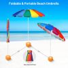 8 Feet Portable Beach Umbrella with Sand Anchor and Tilt Mechanism