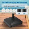 Water or Sand Fillable Mobile Patio Umbrella Base for Outdoor