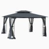 13x10 Outdoor Patio Gazebo Canopy Tent With Ventilated Double Roof And Mosquito net(Detachable Mesh Screen On All Sides); Suitable for Lawn;  Garden;