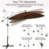 10 Feet Patio Offset Umbrella Market Hanging Umbrella for Backyard Poolside Lawn Garden