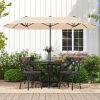 13 Feet Double-Sided Patio Twin Table Umbrella with Crank Handle