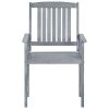 Patio Chairs with Cushions 2 pcs Gray Solid Acacia Wood