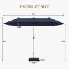 13 Feet Double-Sided Patio Twin Table Umbrella with Crank Handle