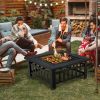 Outddor Patio Garden Beach Camping Bonfire Party Fire Pit With BBQ Grill