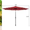 10 Feet Outdoor Patio Umbrella with Bright Solar LED Lights