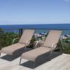 2 Pieces Outdoor Patio Lounge Chair Chaise Fabric with Adjustable Reclining Armrest