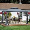 13x10 Outdoor Patio Gazebo Canopy Tent With Ventilated Double Roof And Mosquito net(Detachable Mesh Screen On All Sides); Suitable for Lawn;  Garden;