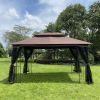 13x10 Outdoor Patio Gazebo Canopy Tent With Ventilated Double Roof And Mosquito net(Detachable Mesh Screen On All Sides); Suitable for Lawn;  Garden;