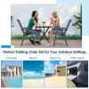 Set of 2 Outdoor Patio Folding Chair with Ergonomic Armrests