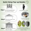 13 x 13 Feet Pop-up Instant Gazebo Canopy Tent with Mesh Sidewall