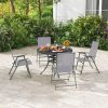 Set of 4 Patio Folding Chair Set with Rustproof Metal Frame